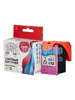 Картридж струйный Sakura F6V16AE (№123 Tri-colour) для HP, триколор, 18 мл., 330 к.