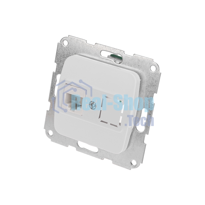Розетка компьютерная Kranz RJ45 DEA с/у мех. белый