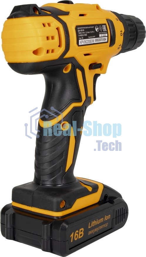 Дрель-шуруповерт аккумуляторная Вихрь ДА-16Л-2К 72/14/32, Аккумуляторная, 16В, 2 АКБ, Кейс