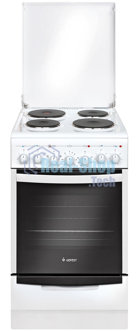 Плита электрическая Gefest 5140-02 0037 белый, конфорок 4 электрических, духовка 60 л, 50 см x 85 см x 58.5 см