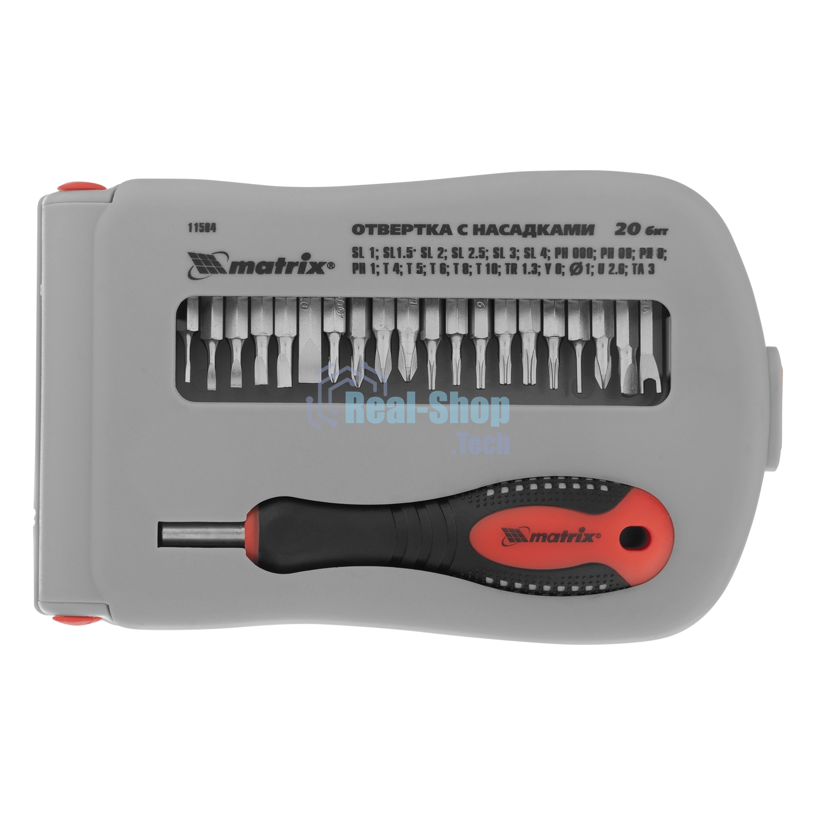 Отвертка Matrix для точных работ с насадками Fusion, 22 пр. в пласт. пенале