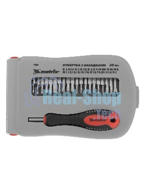 Отвертка Matrix для точных работ с насадками Fusion, 22 пр. в пласт. пенале