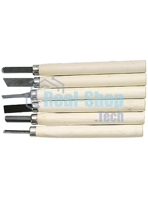 Набор резцов по дереву Sparta деревянные рукоятки, 6 шт.