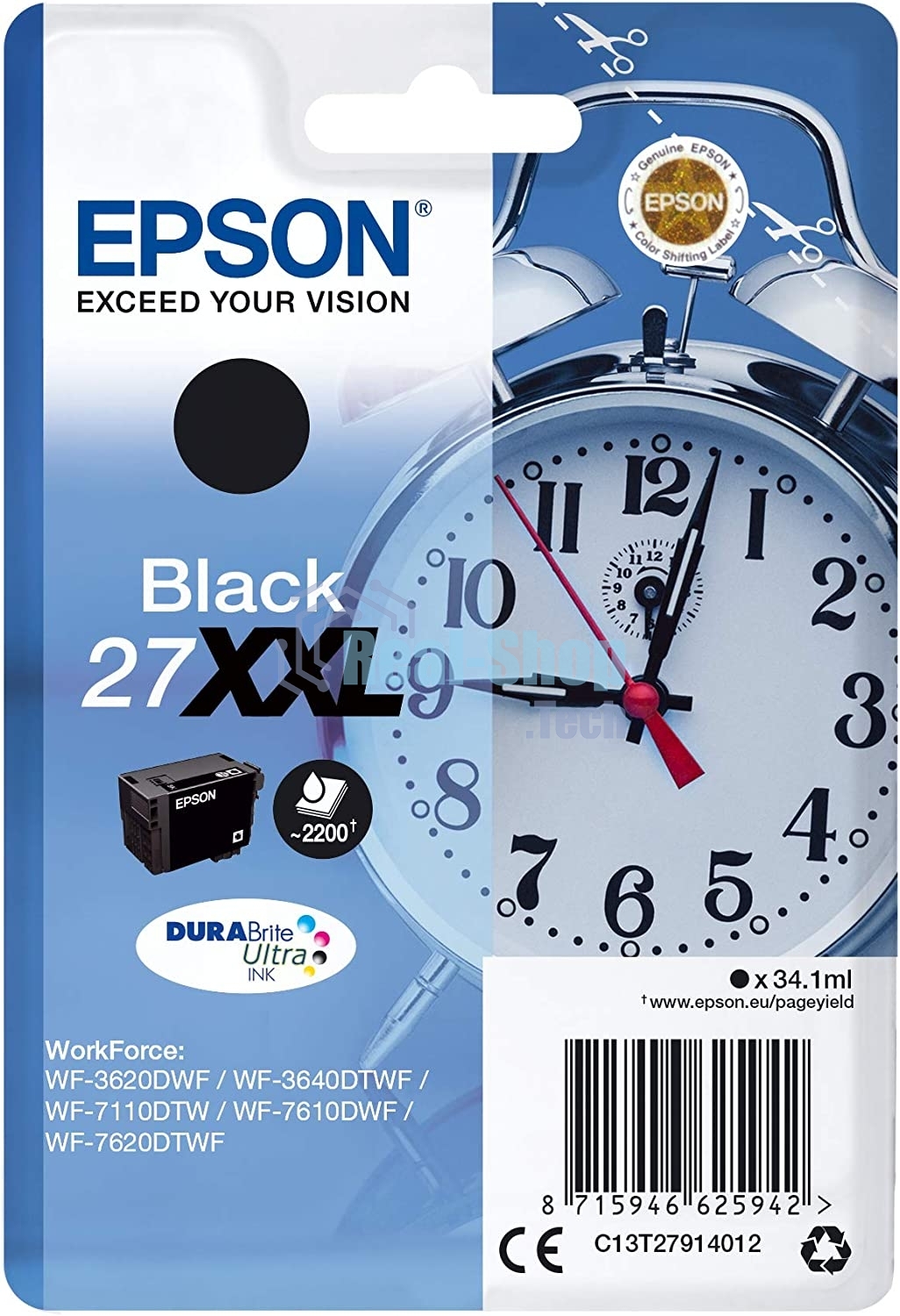 Картридж струйный Epson C13T27914012, 34.1 мл, 2200 к., черный