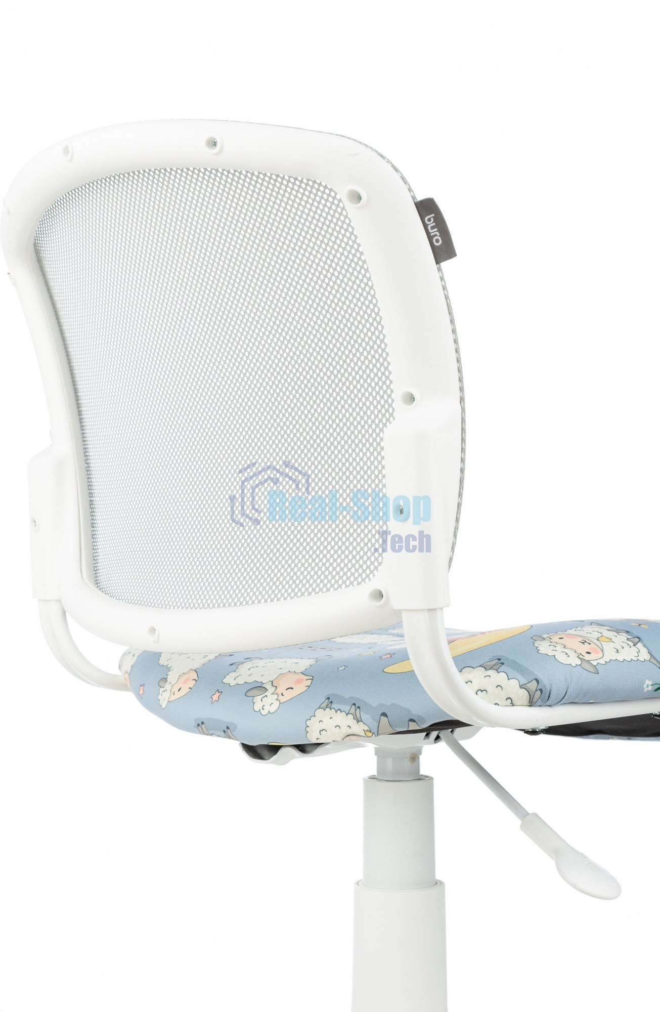 Кресло детское Бюрократ CH-W296NX TW-02 светло-серый овечки, сетка/ткань, крестов. пластик, пластик белый