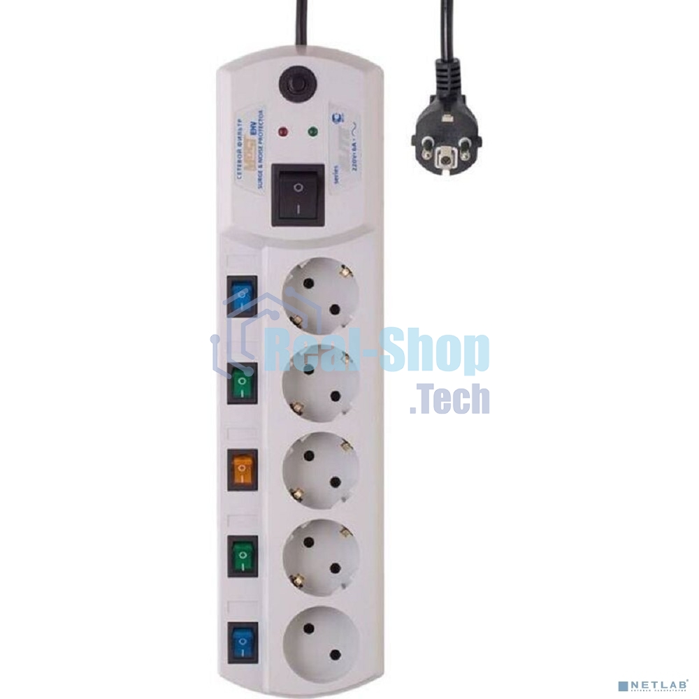 Сетевой фильтр Most EHV 5 м (5 розеток) белый (коробка)