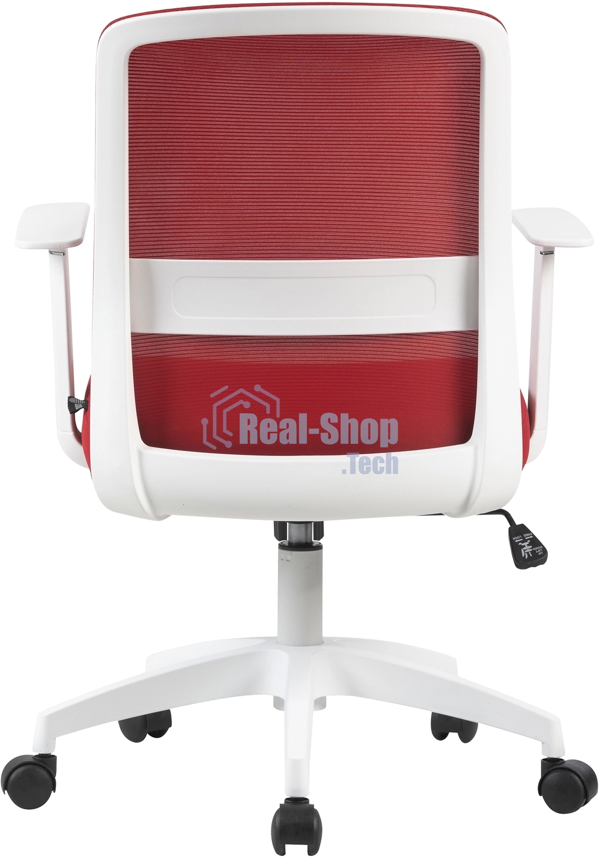 Кресло компьютерное Cactus CS-WMC333-RD темно-красный, сиденье темно-красный, сетка/ткань, низк. спин. крестов. пластик, пластик белый