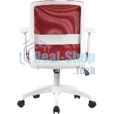 Кресло компьютерное Cactus CS-WMC333-RD темно-красный, сиденье темно-красный, сетка/ткань, низк. спин. крестов. пластик, пластик белый