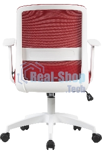 Кресло компьютерное Cactus CS-WMC333-RD темно-красный, сиденье темно-красный, сетка/ткань, низк. спин. крестов. пластик, пластик белый
