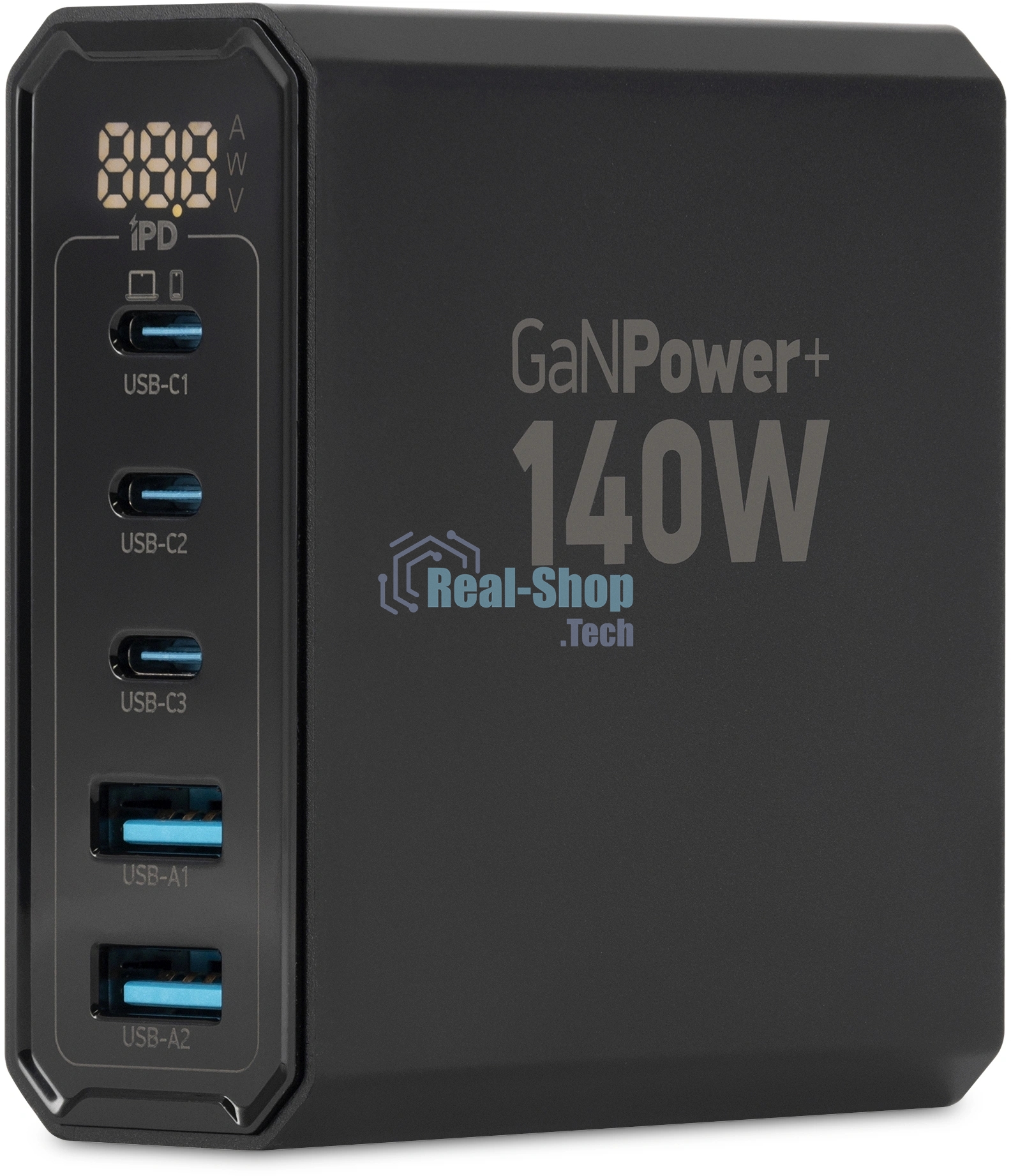Настольное зарядное устройство Digma Pro DPW10A 140W 5A (PD+QC) 3хUSB-C/2xUSB-A универсальное черный (DPW1A4G024BK)