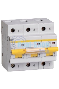 Выключатель автоматический модульный 3п C 100А 10кА ВА47-100 ИЭК MVA40-3-100-C