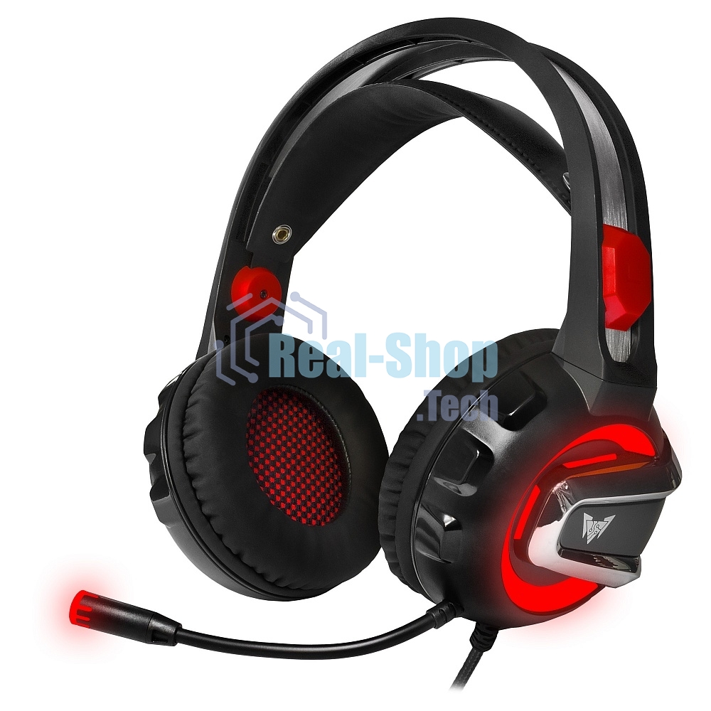 Гарнитура проводная игровая Crown CMGH-3000 черный/красный