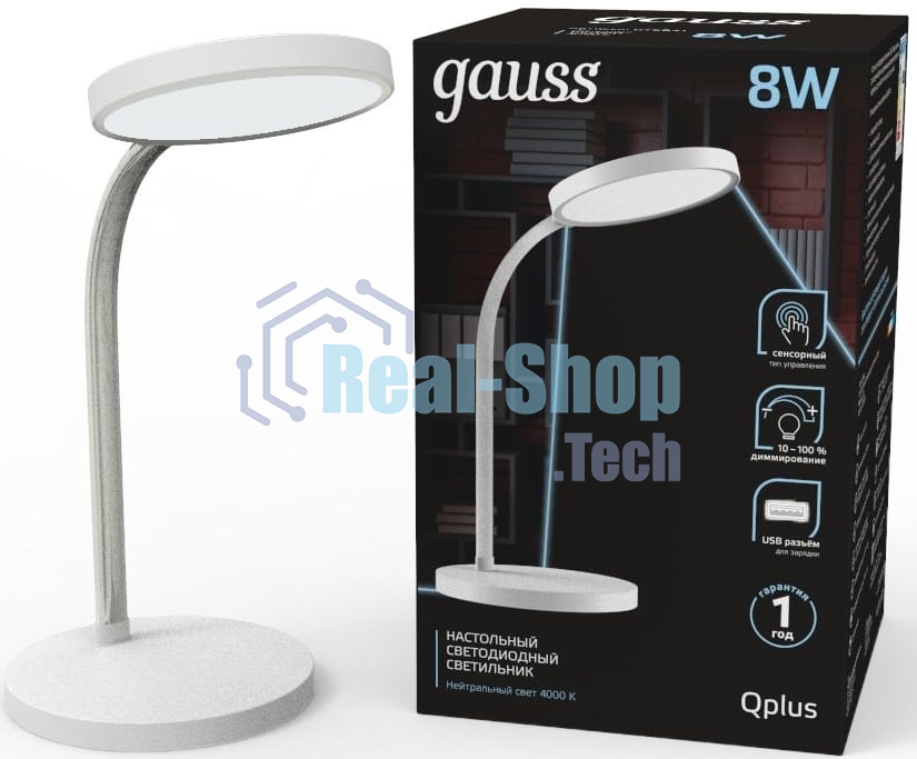 Светильник Gauss GT5031 настольный на подставке белый 8Вт