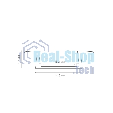 Комплект врезного алюминиевого профиля с рассеивателем Rexant 22х6 мм, 2 м