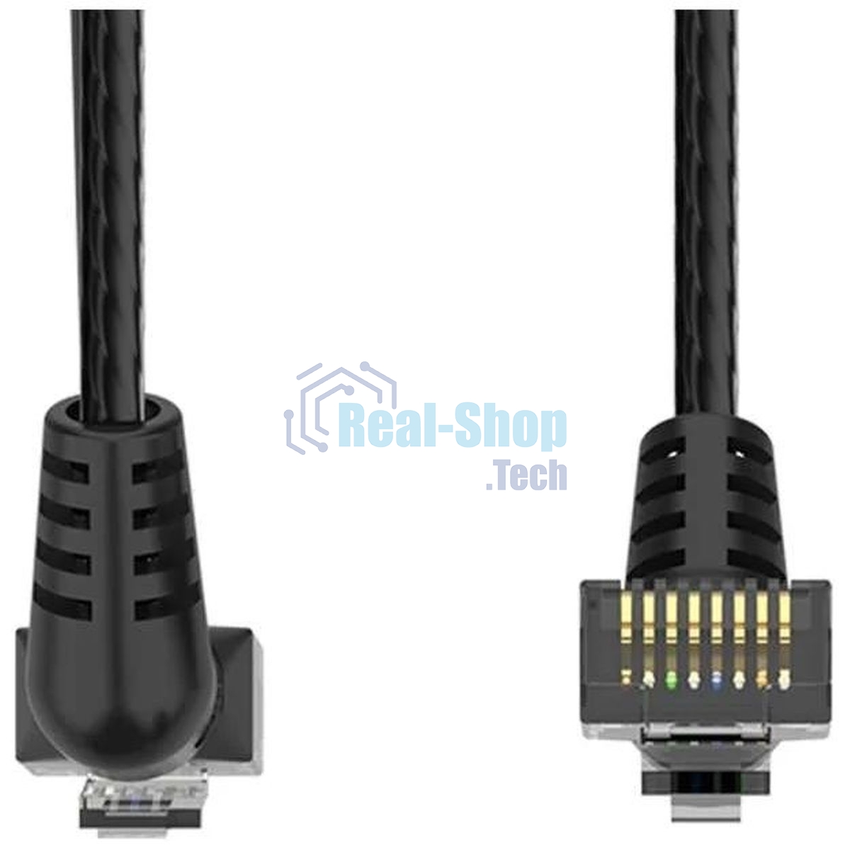 Патч-корд Vention прямой UTP cat.6a, RJ45 угол 90 - 3 м. черный