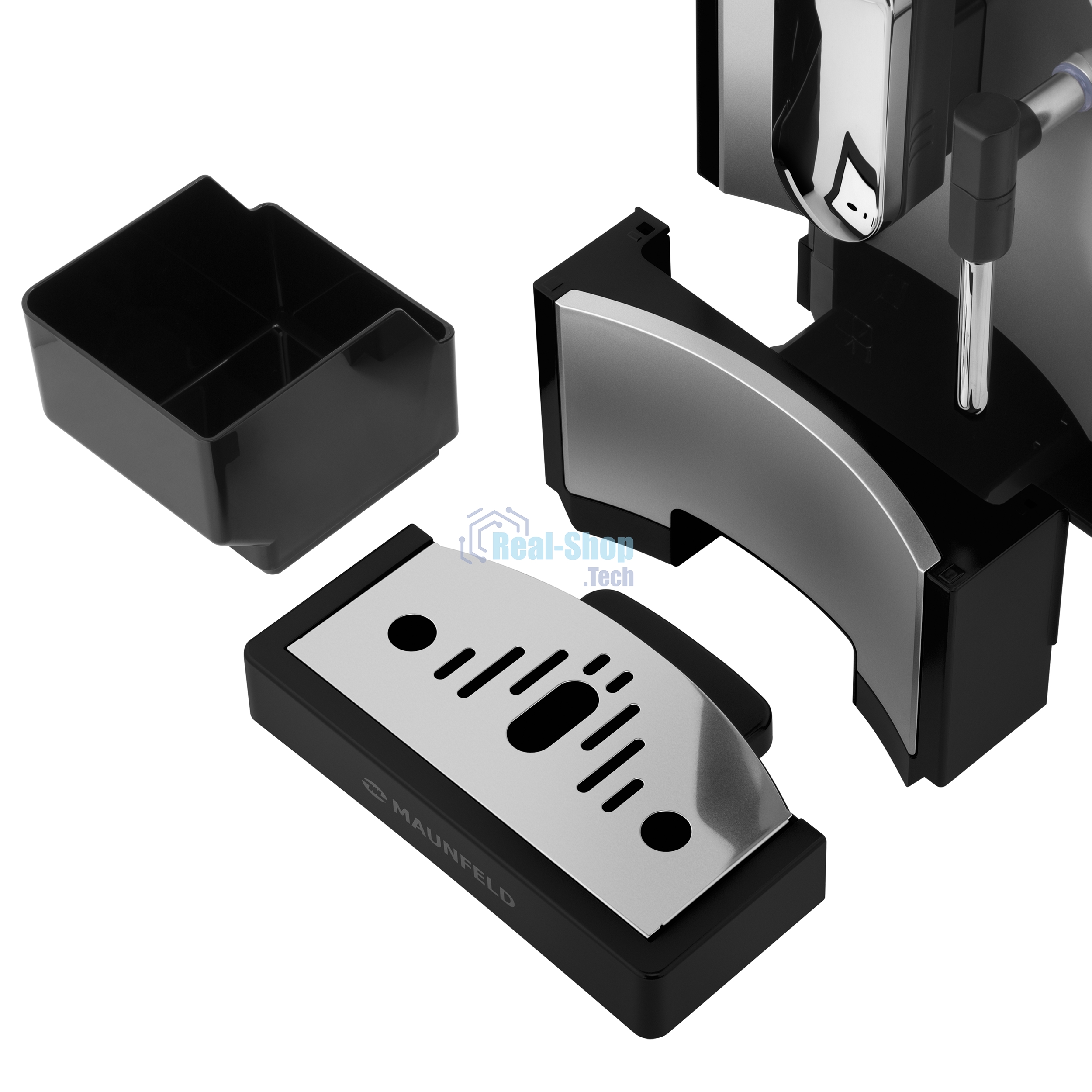 Кофемашина автоматическая Maunfeld MF-A7021BK черный, исп. кофе - зерновой, 1,1 л, 1470 Вт, 19 бар