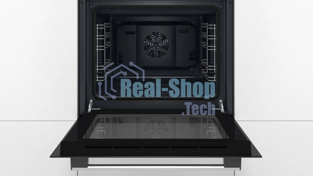 Духовой шкаф Bosch HBF512BS1T Serie 2, нержавеющая сталь, класс энергоэффективности А, 7 режимов, 3-х слойное остекление, LED-дисплей, утапливаемые переключатели, галогенное освещение, проволочные направляющие, сделано в Турции,