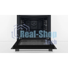 Духовой шкаф Bosch HBF512BS1T Serie 2, нержавеющая сталь, класс энергоэффективности А, 7 режимов, 3-х слойное остекление, LED-дисплей, утапливаемые переключатели, галогенное освещение, проволочные направляющие, сделано в Турции,