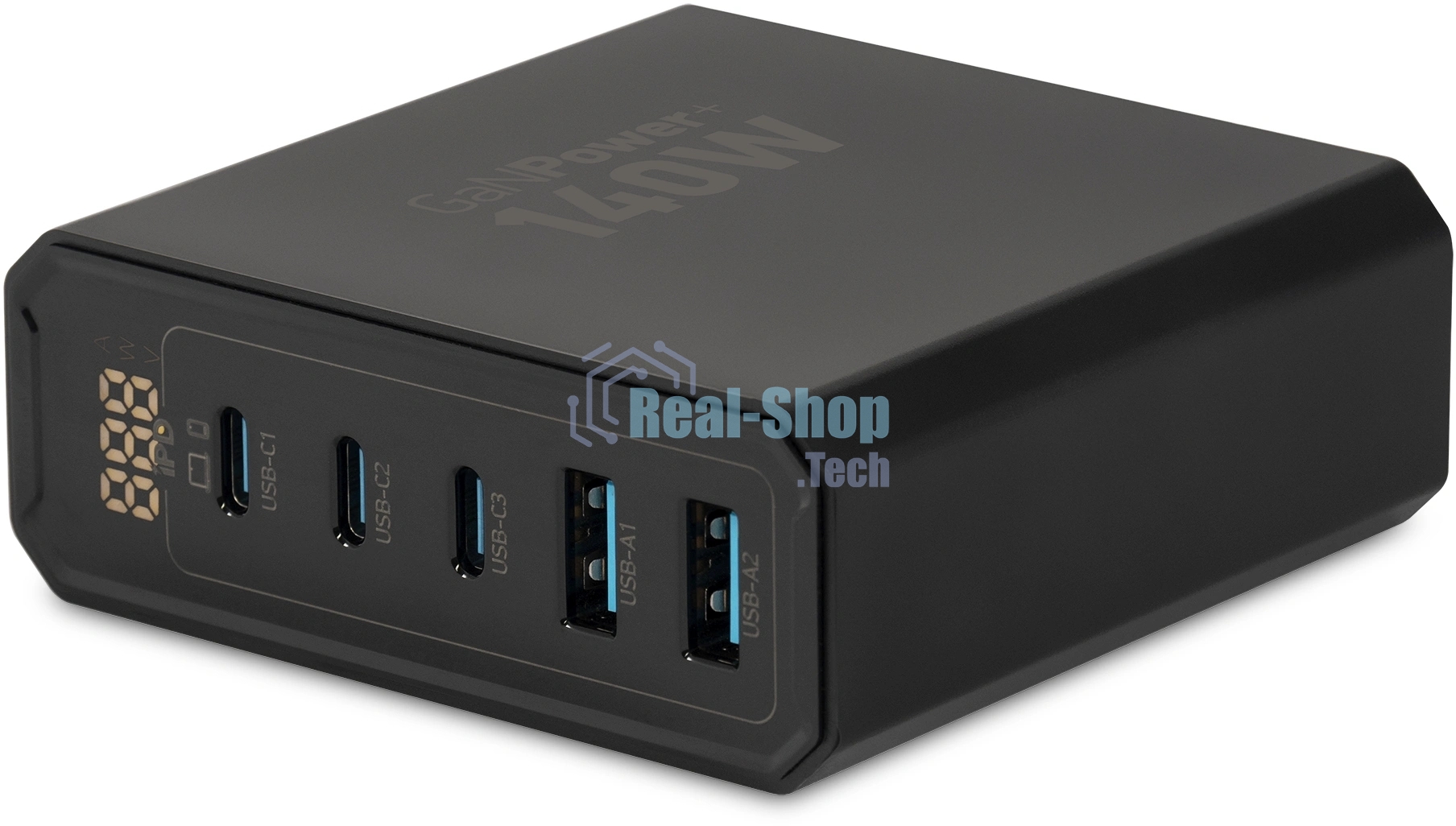 Настольное зарядное устройство Digma Pro DPW10A 140W 5A (PD+QC) 3хUSB-C/2xUSB-A универсальное черный (DPW1A4G024BK)