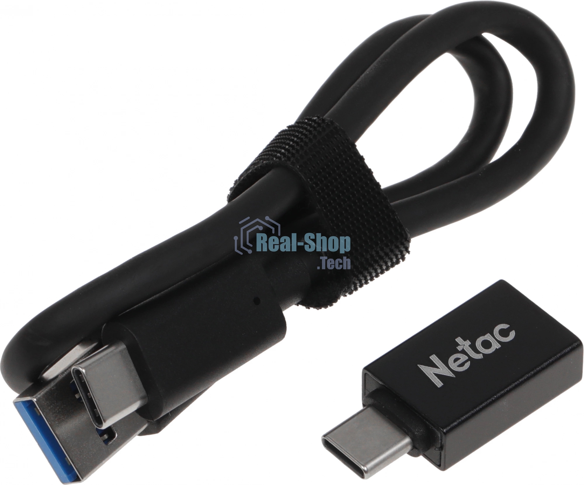 Внешний SSD Netac Z6S 240Gb USB 3.2 Gen 2 Type-C External SSD, R/W up to 550MB/480Mb/s,with USB-C to USB-A cable and USB-A to USB-C adapter