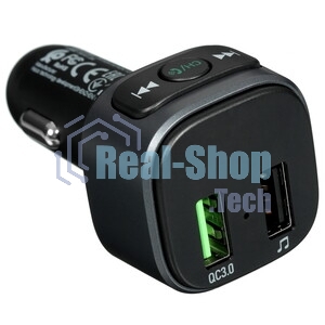 Автомобильное зарядное устройство Hoco E67, bluetooth FM Transmitter, 1xUSB, QC3.0, черный