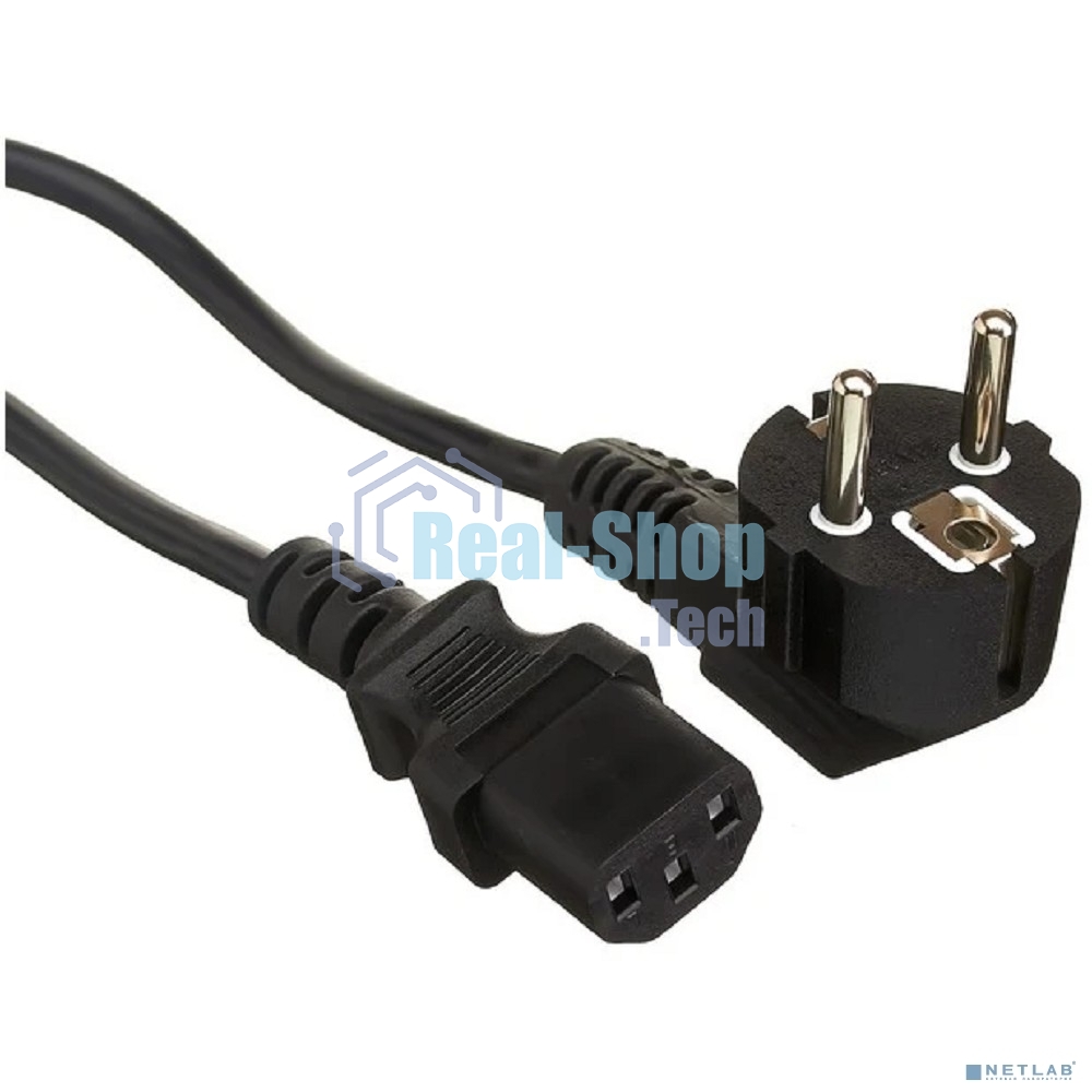 Кабель питания ExeGate Power PC-1,8P (Евровилка угловая Schuko->C13, VDE-250V-3*1.0мм2, медь, черный, 16A, 1.8 м)