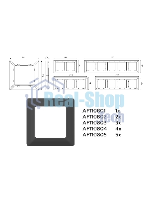 Рамка ALFA Line (Графит Мягкое касание) 2-ая AF110802