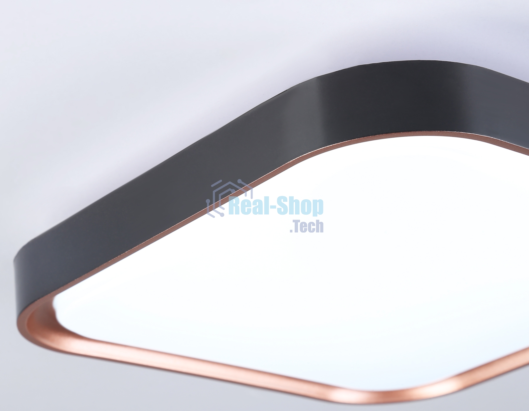 Потолочный светодиодный светильник Ambrella light FZ1271 BK/PGD черный/розовое золото 27W 5000K 350*350*60 (Без ПДУ)