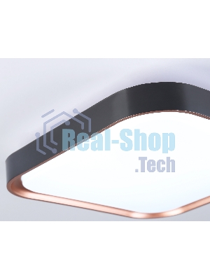 Потолочный светодиодный светильник Ambrella light FZ1271 BK/PGD черный/розовое золото 27W 5000K 350*350*60 (Без ПДУ)
