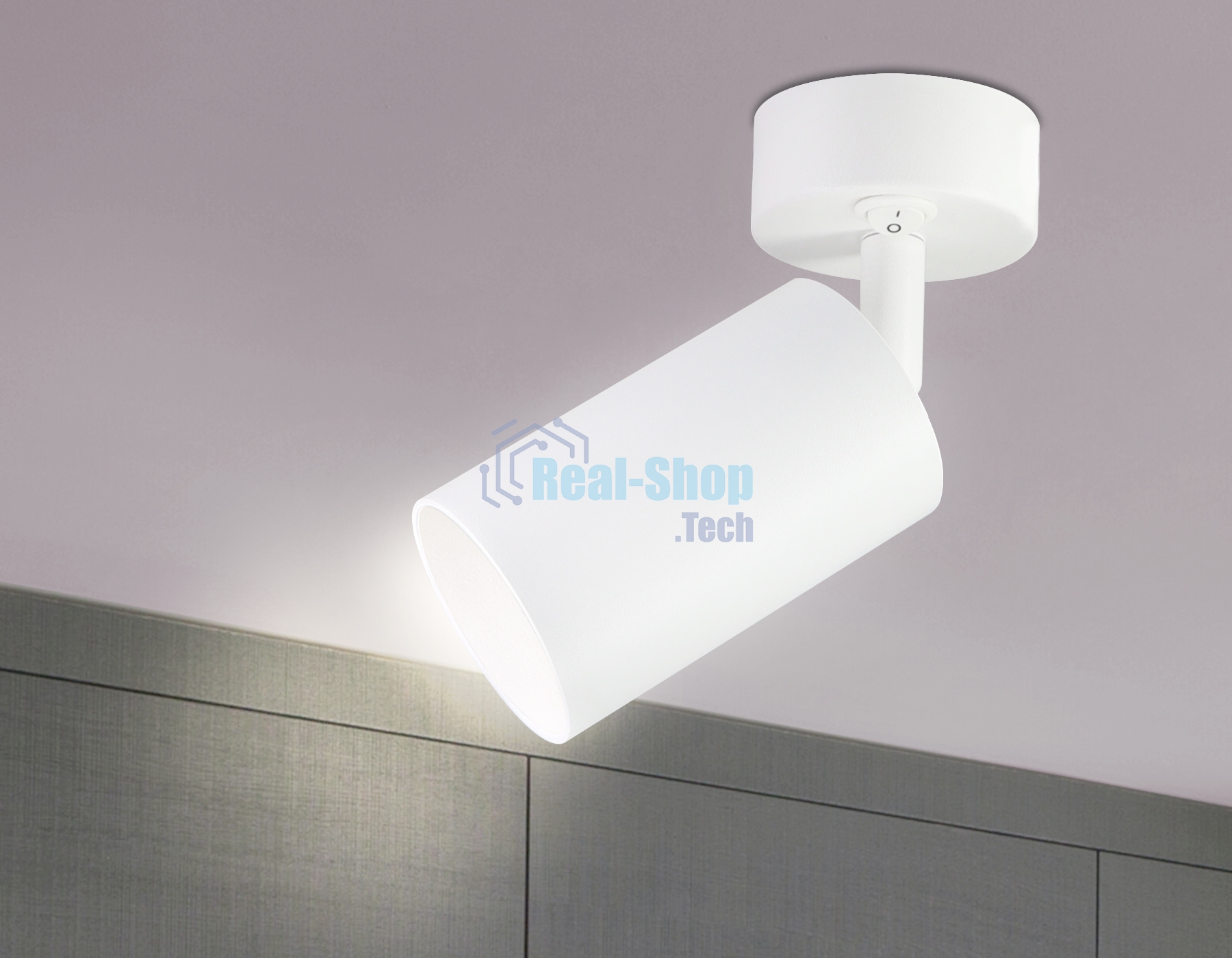 Накладной спот с выключателем Ambrella light TA126 WH белый GU10 max 12W D70*164*D55