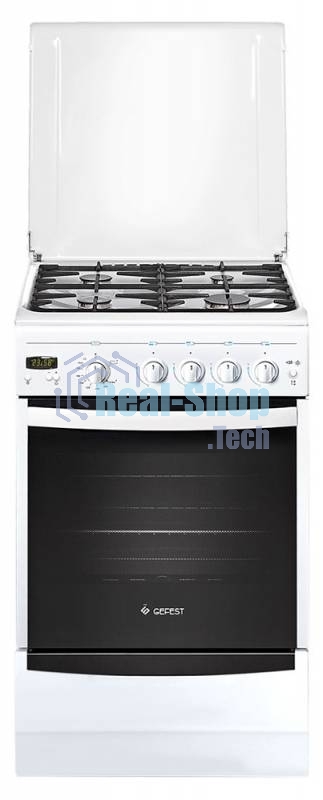 Плита газовая Gefest ПГ 5100-03 белый, конфорок 4 шт, духовка 52 л, 50 см x 85 см x 58.5 см