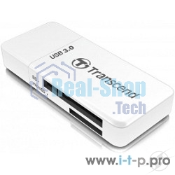 Кард-ридер Transcend RDF5/белый/microSDHC,microSDXC,SDHC,SDXC/USB 3.0/пластик