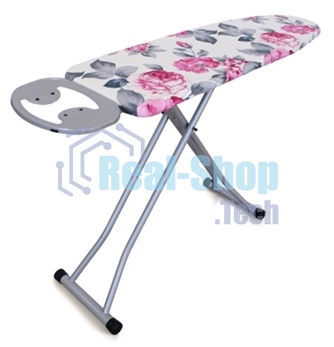 Доска гладильная DOGRULAR элона серый (Рабочая поверхность 120х38 см. Регулировка высоты 70-90 см. Моноблочная стальная столешница. Электростатич. порошковая покраска. Подставка под утюг с антипригарными силикон. вставками. Усиленная конструкция ног. Вес 