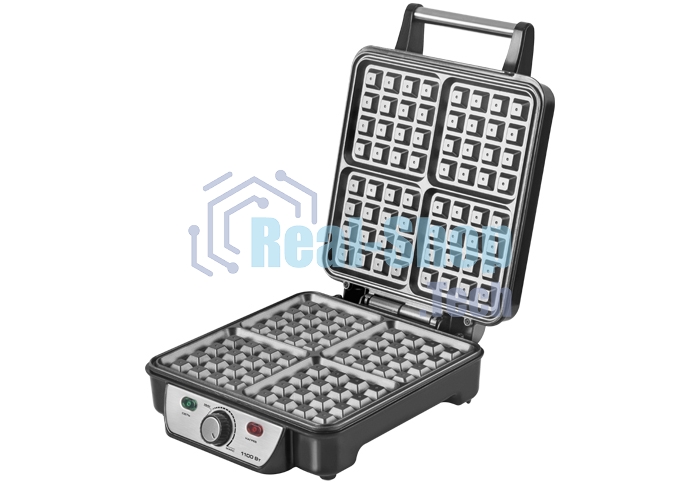 Вафельница Centek CT-1453 1100Вт Вафли- венские х4, 240х240мм, антипригарное покрытие, нерж сталь