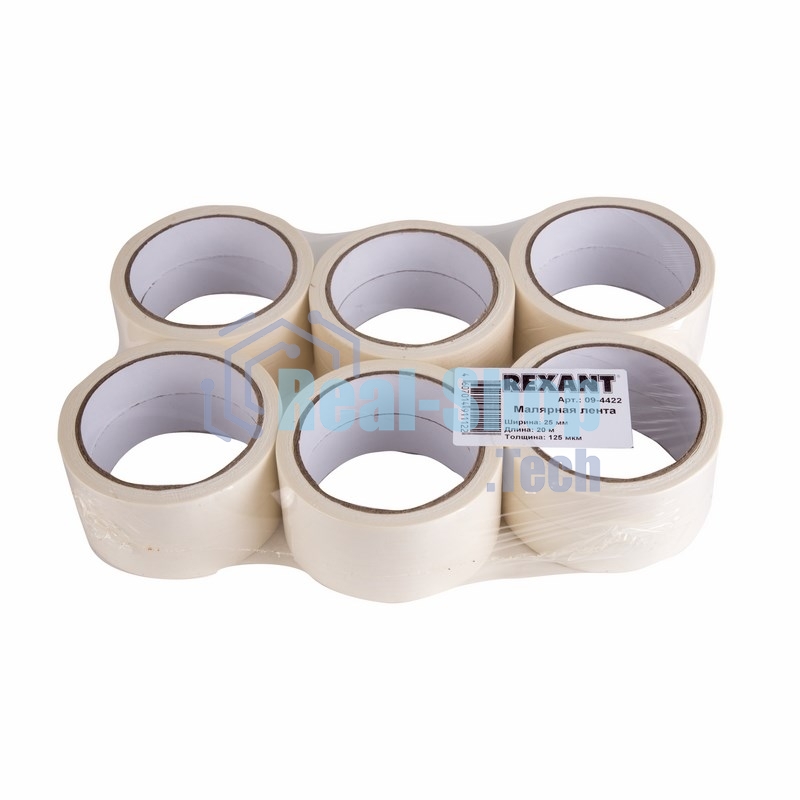 Малярная лента (крепп) Rexant 25 мм (рулон 20 м)