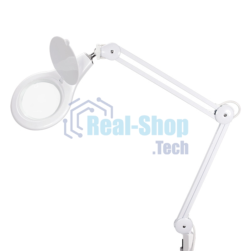 Лупа на струбцине Rexant, круглая, 5D, с подсветкой 108 LED, белая