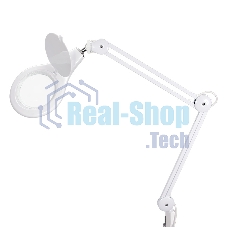 Лупа на струбцине Rexant, круглая, 5D, с подсветкой 108 LED, белая