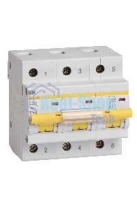 Выключатель автоматический ВА47-100 3Р 20А 10кА х-ка C MVA40-3-020-C IEK