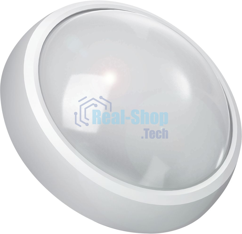 Светильник светодиодный ЖКХ Qplus D175х76 15Вт 4000К 1200лм 160-260В IP54 круг бел. декорат. рамка микровол. сенсором Gauss 142411215-S