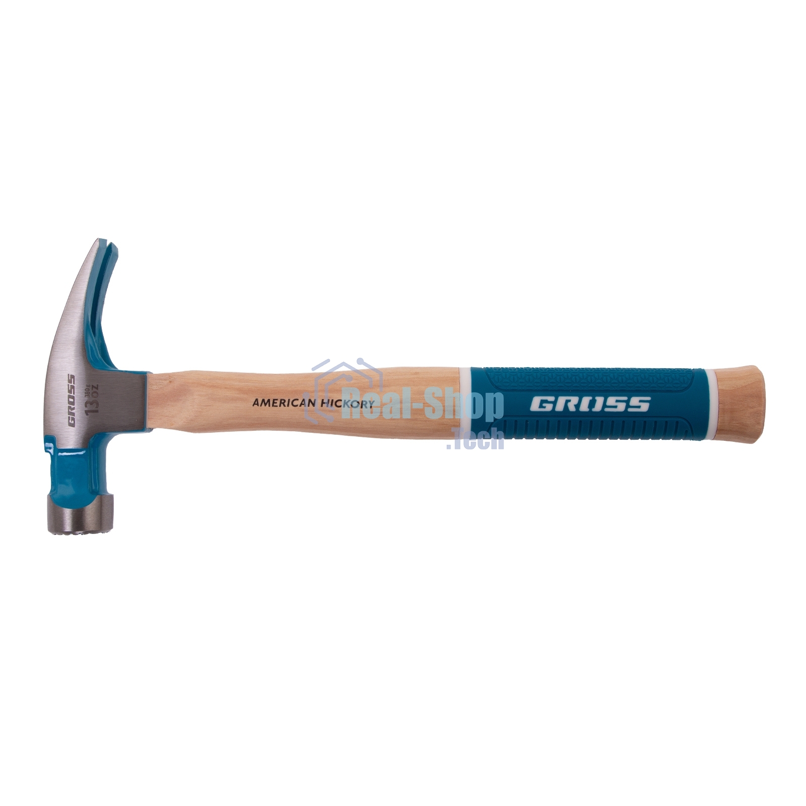 Молоток-гвоздодер Gross AMERICAN HICKORY 380 г, угол 75, магнит, обрезиненная рукоятка