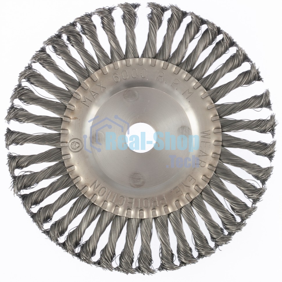 Щетка Matrix для УШМ 200 мм, посадка 22,2 мм, плоская, крученая металлическая проволока