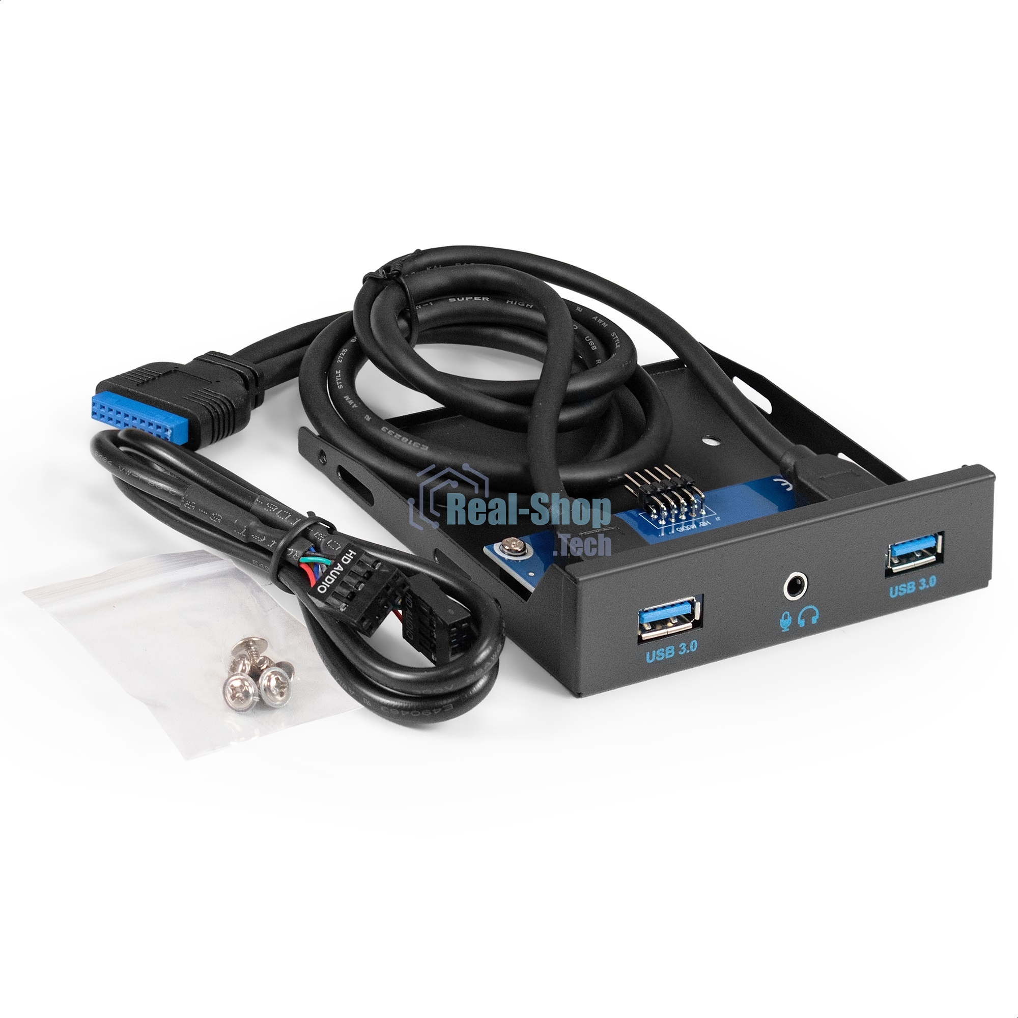 Планка USB на переднюю панель ExeGate U3H-627S, 3,5