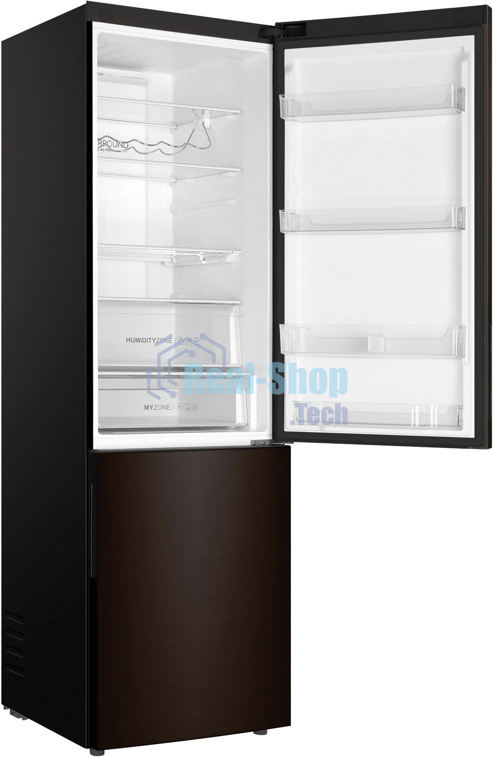 Холодильник Haier C4F740CDBGU1 графитовый двухкамерный 286/115л морозилка снизу, No Frost