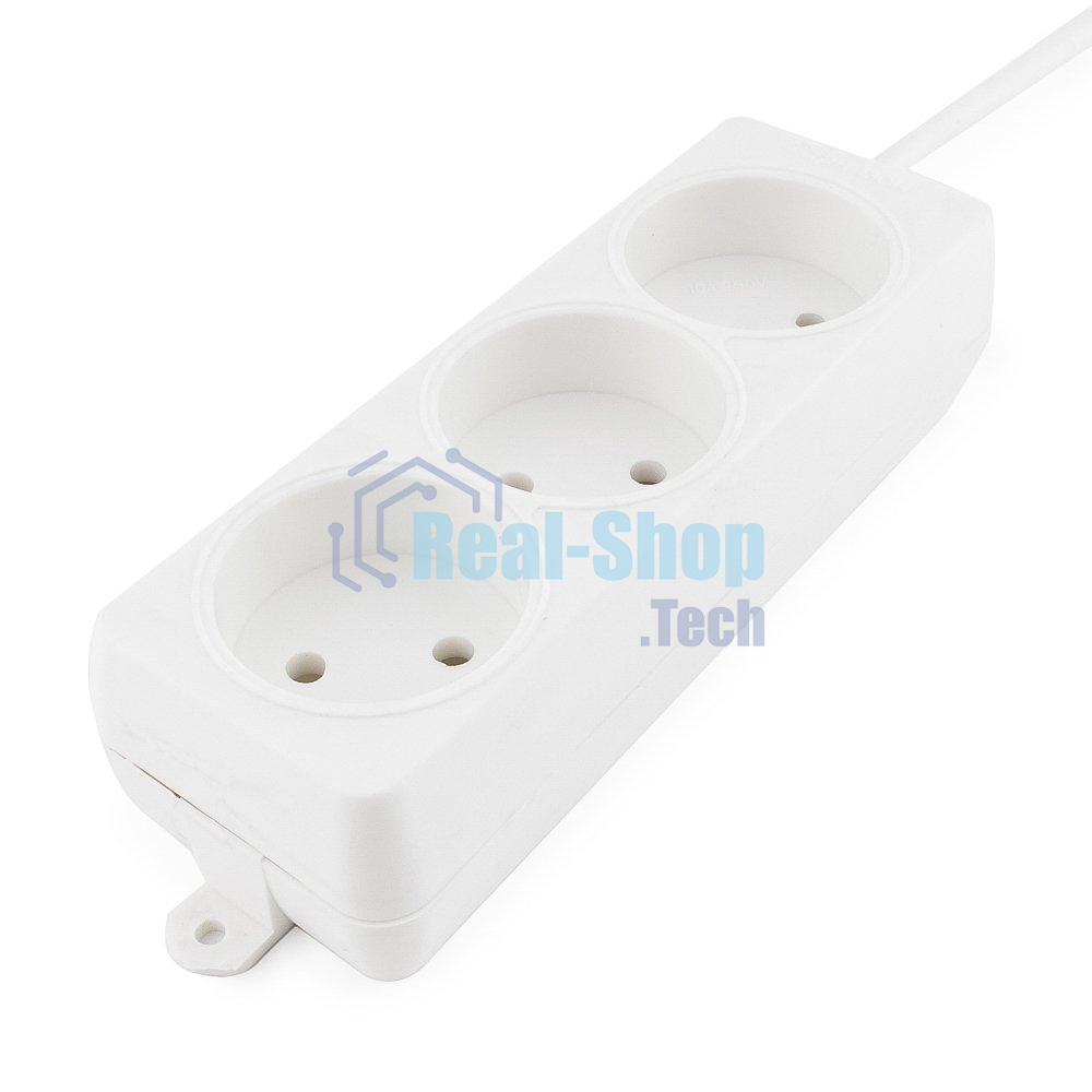 Удлинитель Гарнизон EL-NL3-W-5, 3 розетки допустимый ток 10А, длина 5 м.