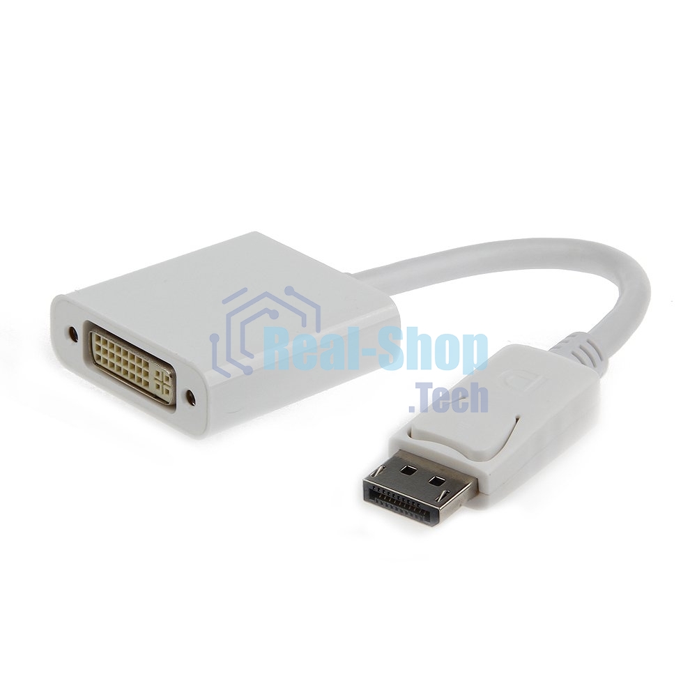 Переходник DisplayPort - DVI Cablexpert A-DPM-DVIF-002-W, 20M/19F, белый, пакет