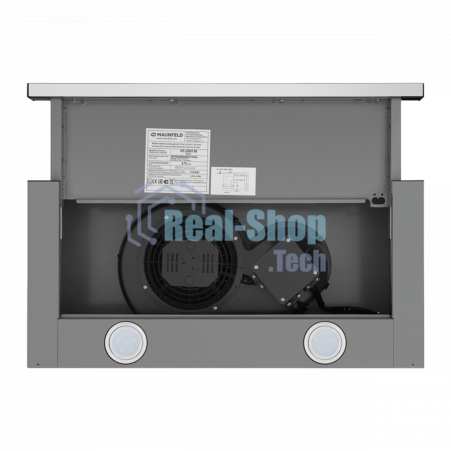 Вытяжка встраиваемая Maunfeld VS Light 60 нержавеющая сталь, 60 см, 520 куб. м/ч, 56 дБ