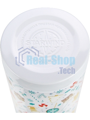Термос Starwind New Year 11-1000 1 л. белый/рисунок