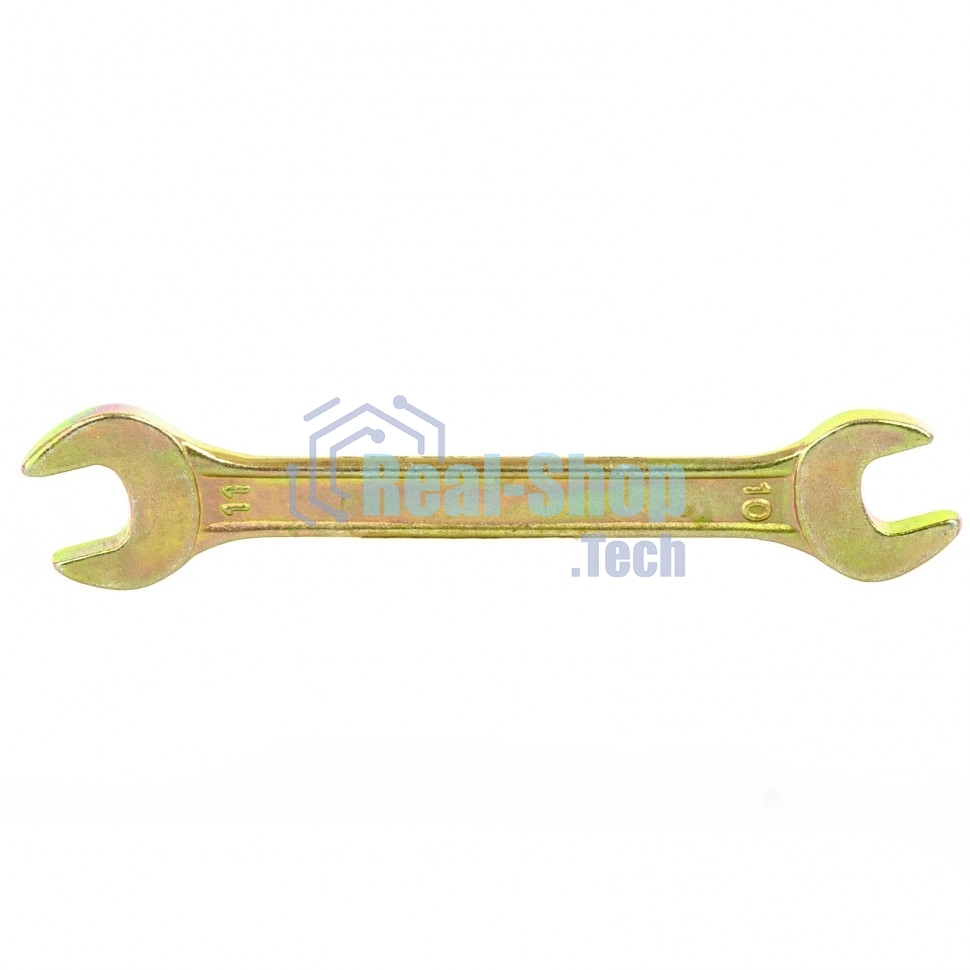 Ключ рожковый Сибртех, 10 х 11 мм, желтый цинк 14304