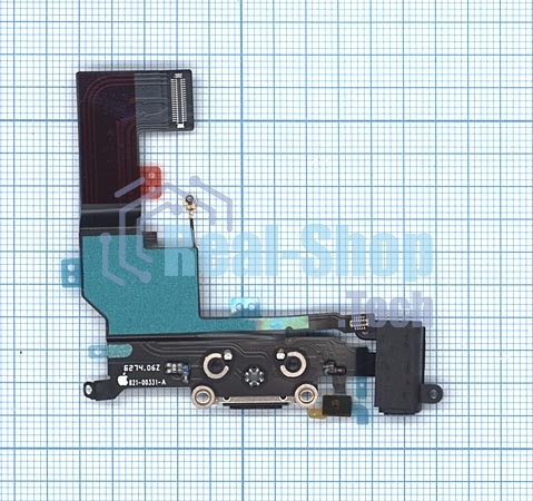 Шлейф разъема питания с аудио-разъемом для iPhone SE черный