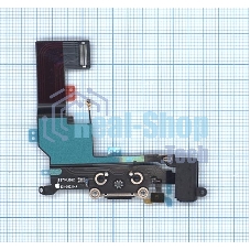 Шлейф разъема питания с аудио-разъемом для iPhone SE черный